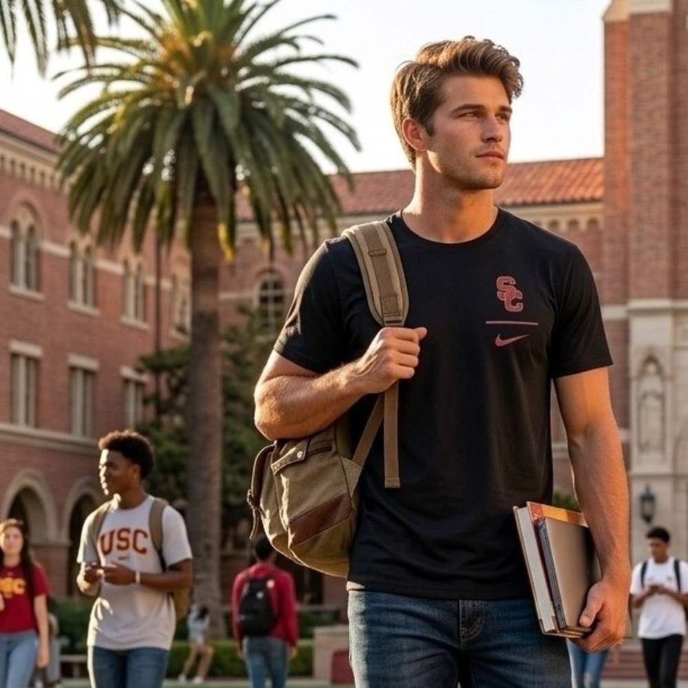 Nike USC Trojans Dri-FIT Men's XXL Black Short Sleeve Performance T-Shirt Gym